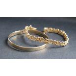 A 9ct yellow gold textured link bracelet, together with a 9ct gold slave bracelet, approximately 22.