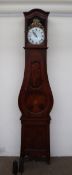 A French 19th century walnut and marquetry comtoise clock,