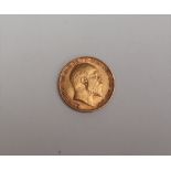 An Edward VII gold half sovereign,