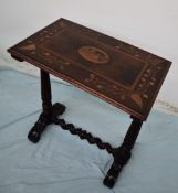 A Victorian and later yew and marquetry decorated Killarney occasional table of rectangular form,