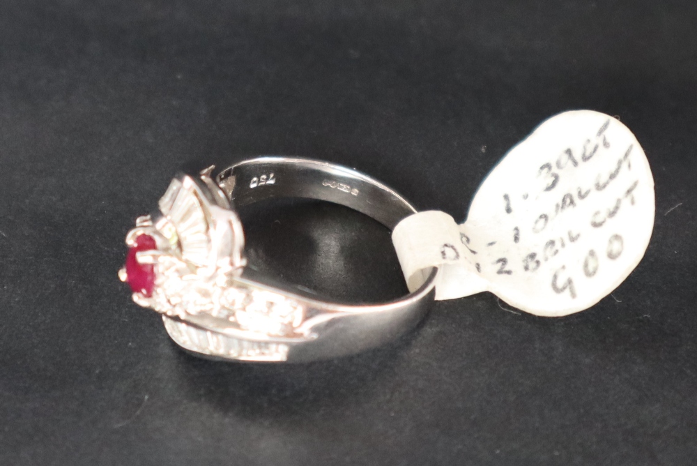 An 18ct white gold ruby and diamond ring, - Image 5 of 5