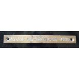 Railwayana - A brass signal box shelfplate "COLEFORD JUNCTION - COLEFORD STATION", 17.8 x 1.