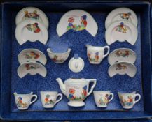 An Amersham Childs' tea set decorated with nursery rhymes,