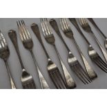 A set of ten Victorian silver table forks, Sheffield, 1875, John Round and Son Ltd,