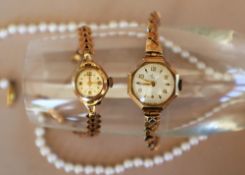 A Lady's 9ct yellow gold wristwatch, the circular dial inscribed Figaro,