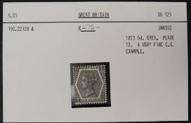 A Great Britain 1873 6d in grey,