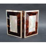 A 19th century Tortoiseshell and mother of pearl note case, 10.5 x 7.