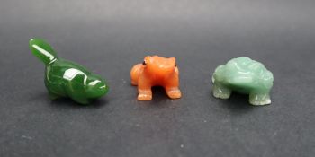 A Jadeite three legged toad carving,