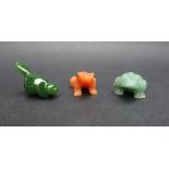 A Jadeite three legged toad carving,