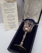 An Elizabeth II silver goblet, "1620 The Mayflower Goblet", limited edition number 326/500,