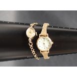 A lady's 9ct gold Accurist wristwatch, the circular dial with batons on a 9ct gold bracelet strap,