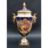 A Coalport bone china vase and cover,