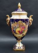 A Coalport bone china vase and cover,