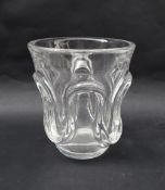 A Val St Lambert glass vase with raised wave decoration, 16.