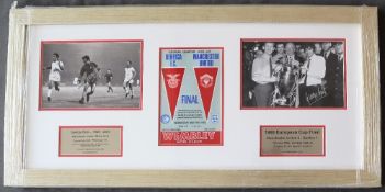 Football - A Spirit of Sport framed montage depicting two signed black and white images of George