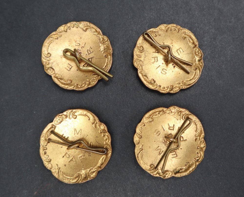 A pair of Pietra Dura panels depicting snow drops, together with French enamel buttons, - Image 6 of 6