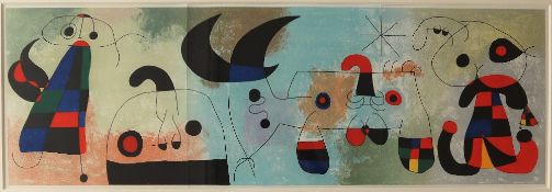 Joan Miro Peinture Murale Lithograph 25.5 x 78.