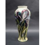 A Moorcroft pottery limited edition inverted baluster vase decorated with purple irises,