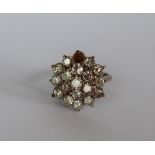 A diamond cluster ring,