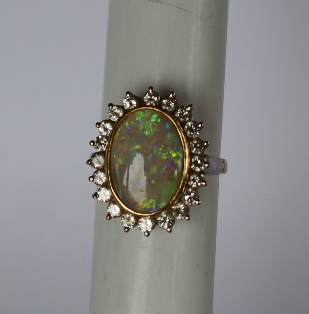 An opal and diamond dress ring, - Image 3 of 7