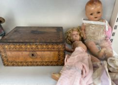 A Canadian doll together with another dolls and a jewellery box