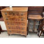 A 20th century walnut chest of drawers,