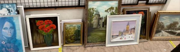 Joan Wales Castell Coch Oil on board Signed Together with a large quantity of oil paintings by the