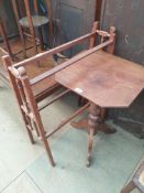 A Chinese hardwood occasional table together with a jardiniere stand, a mahogany coffee table,