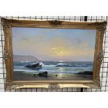 Peter Cossleth A Beach Scene Oil on canvas Signed