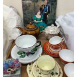 A Maling hunting teacup and saucer together with decorative ceramics,