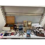 Assorted costume jewellery including wristwatches, necklaces, rings,