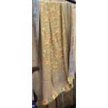 Wool/silk gold coloured paisley shawl