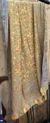 Wool/silk gold coloured paisley shawl