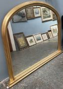 A gilt decorated overmantle mirror