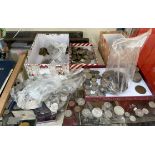 Assorted coins including six pences, 50pence coins,