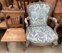 *** Unfortunately this lot has been withdrawn from sale*** A French armchair, with upholstered back,