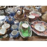 An Aynsley royal blue and gilt decorated part tea service,