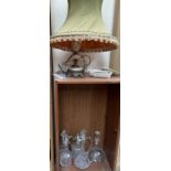 ***Unfortunately this lot has been withdrawn from sale*** An onyx table lamp together with a