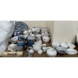 A Royal Albert Romance pattern part tea set together with a Colclough part tea set,