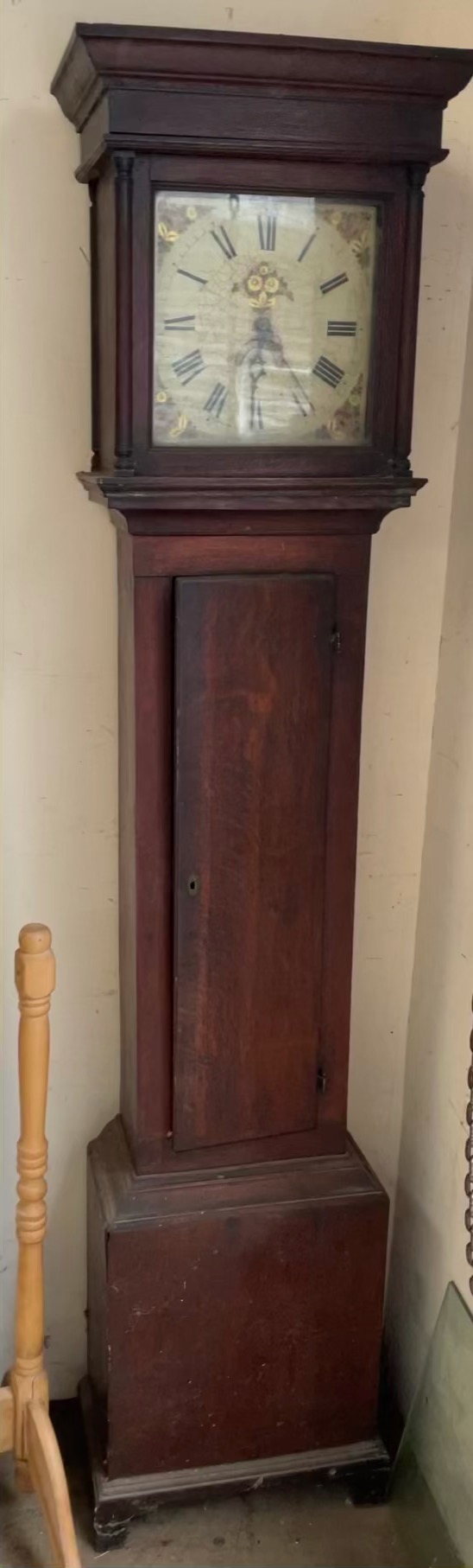 A 19th century oak longcase clock, with a 28cm square dial,