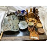 A studio pottery bowl, together with a studio pottery dish,