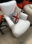 A Victorian cream upholstered nursing chair