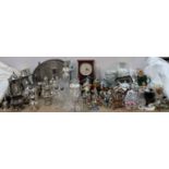 A large Nao figure group together with a collection of bird figures, drinking glasses, mugs,