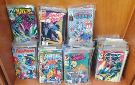 A collection of Marvel comics including Femforce, The incomplete Death's Head, Deathlok, Darkhawk,