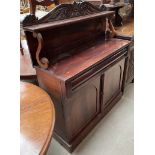 A Victorian mahogany chiffonier, with a shelf,