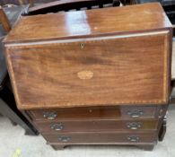 An Edwardian mahogany bureau,