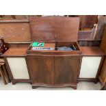 A mahogany cased Dynation radiogram and matching speakers (Sold as seen,