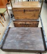 Two camphor wood coffers together with an underbed storage box