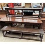 An oak refectory table of rectangular form,