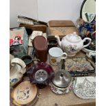 A Poole pottery part tea set together with a Hillstonia rabbit, dolls, commemorative china,